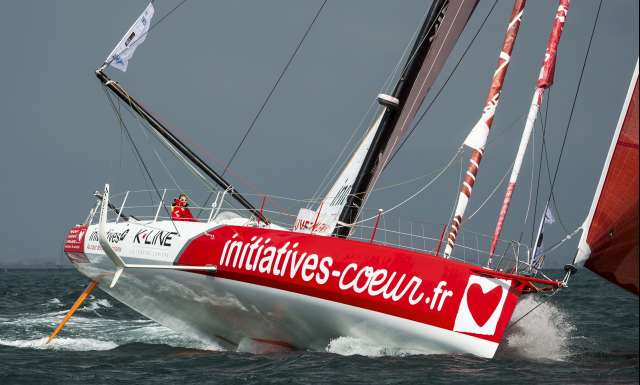 Transat Jacques Vabre 2017, Imoca Initiatives-Cœur, skippers Tanguy de Lamotte et Samantha Davies, le 15 Septembre 2017 - Photo: Vincent Curutchet / Initiatives Coeur