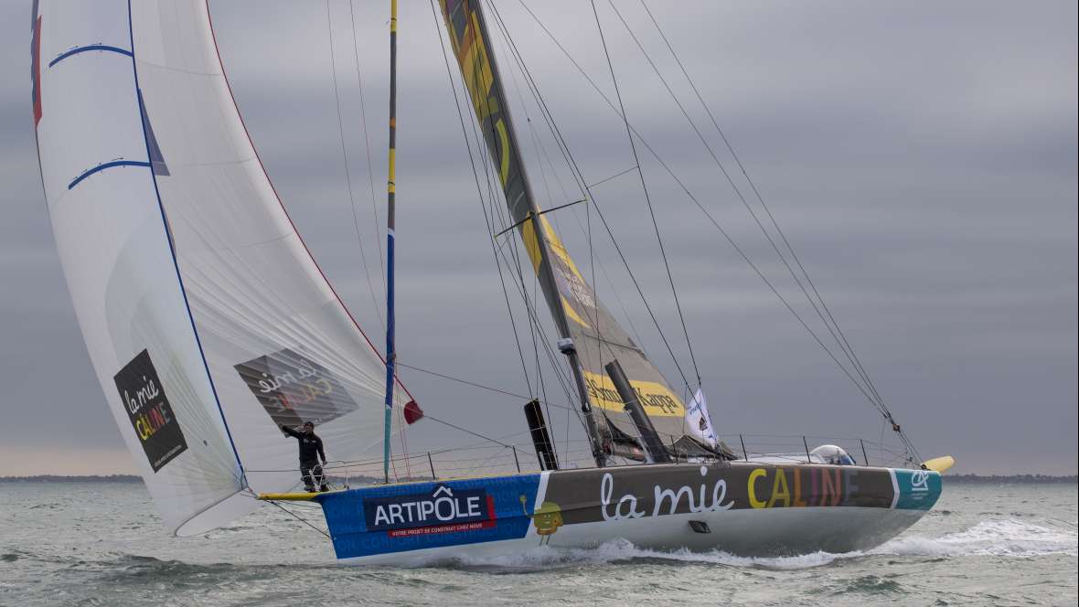 La Mie Câline Artipôle, onzième de la Transat Jacques Vabre en Imoca.