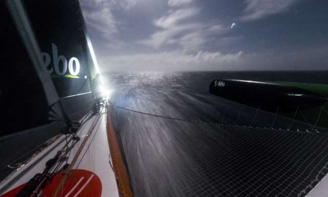 Image bank onboard Sodebo Ultim', skippers Thomas Coville and Jean-Luc Nelias, training prior to the Transat Jacques Vabre 2017, duo sailing race between Le Havre (FRA) and Salvador de Bahia (BRA), on October 12th, 2017 - Photo Vincent Curutchet / Sodebo 
