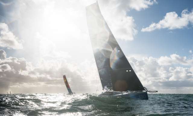 Imerys Clean Energy, skippers Phil Sharp and Pablo Santurde during Start of the Transat Jacques Vabre 2017, duo sailing race from Le Havre (FRA) to Salvador de Bahia (BRA) in Le Havre on November 5th, 2017 - Photo Jean-Louis Carli / ALeA / TJV17