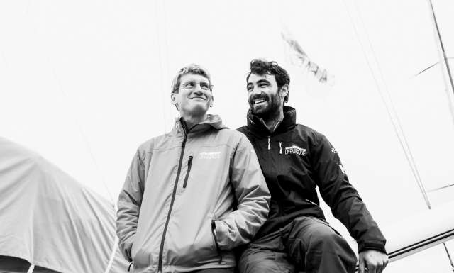 La Fabrique, skippers Alan Roura and Frederic Denis Portraits expo skippers during pre-start of the Transat Jacques Vabre 2017, duo sailing race from Le Havre (FRA) to Salvador de Bahia (BRA) in Le Havre on November 4th, 2017 - Photo Jean-Louis Carli / ALeA / TJV17