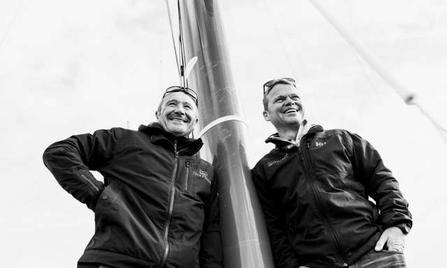 Arkema, skippers Lalou Roucayrol and Alex Pella Portraits expo skippers during pre-start of the Transat Jacques Vabre 2017, duo sailing race from Le Havre (FRA) to Salvador de Bahia (BRA) in Le Havre on November 4th, 2017 - Photo Jean-Louis Carli / ALeA / TJV17