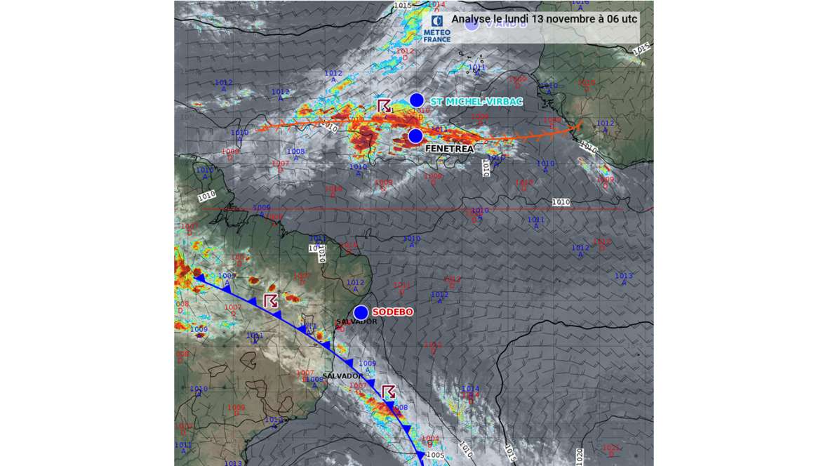 Weather forecast over race area from November 13, 2017 at 00h UTC 