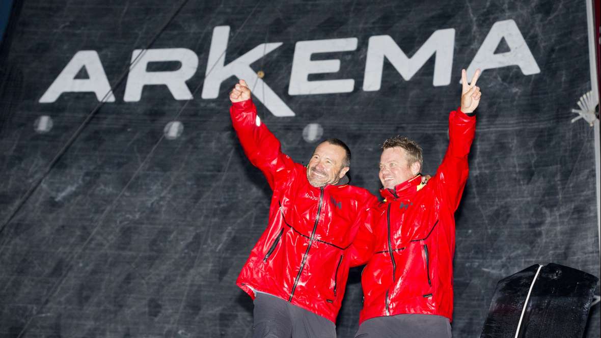 Arkema, vainqueur de la Transat Jacques Vabre en Multi50 à Salvador de Bahia