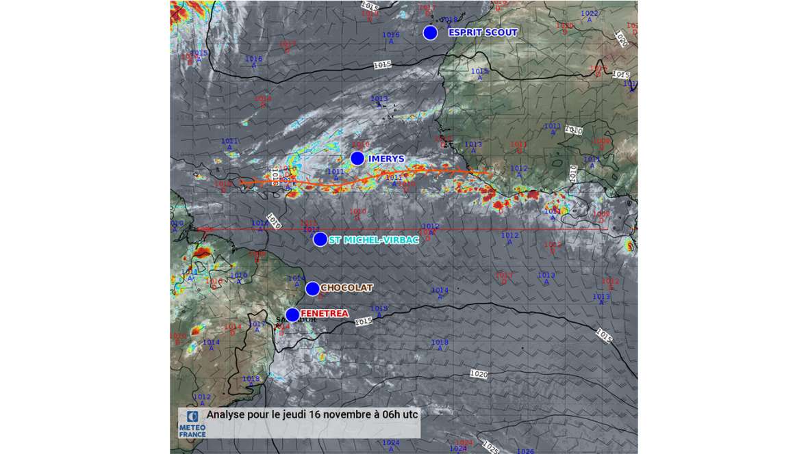 Weather forecast: 1 General synopsis for November16, 2017 at 00h UTC 