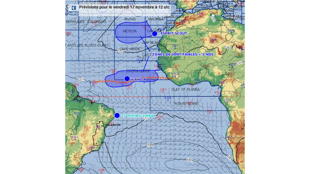 General situation on Friday, November 17, 2017 at 0 UTC