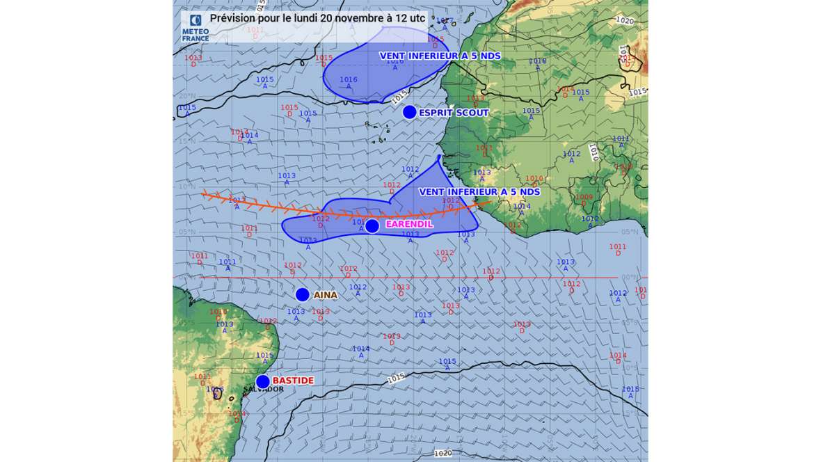 Weather forecast for Monday, November 20, 2017