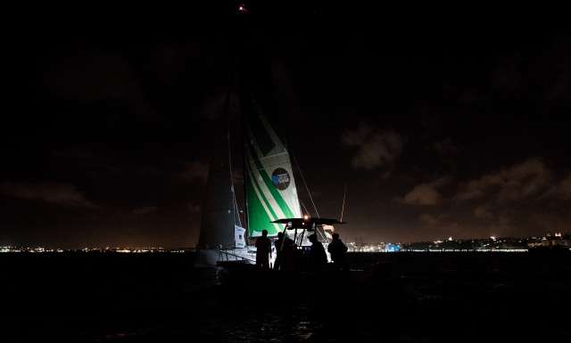 6th place in Class 40 category - Colombre XL, skippers Massimo Juris and Pietro Luciani, during arrivals of the duo sailing race Transat Jacques Vabre 2017 from Le Havre (FRA) to Salvador de Bahia (BRA), on November 24th, 2017 - Photo Jean-Louis Carli / ALeA / TJV2017