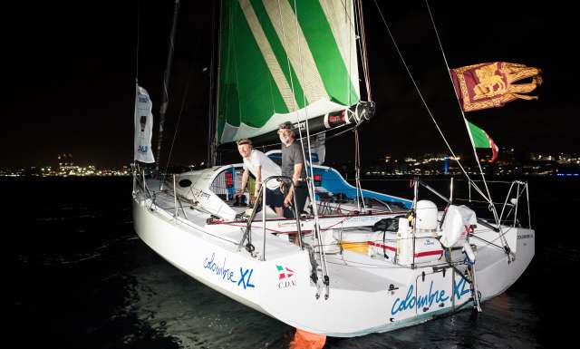 6th place in Class 40 category - Colombre XL, skippers Massimo Juris and Pietro Luciani, during arrivals of the duo sailing race Transat Jacques Vabre 2017 from Le Havre (FRA) to Salvador de Bahia (BRA), on November 24th, 2017 - Photo Jean-Louis Carli / ALeA / TJV2017