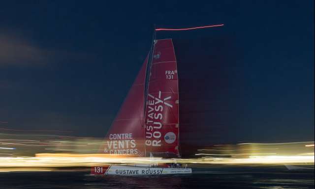 Sylvain Pontu and Christophe Rateau onboard Gustave Rossy, finishing eighth in Class 40 Ranking, during arrival of the duo sailing race Transat Jacques Vabre 2017 from Le Havre (FRA) to Salvador de Bahia (BRA), on November 25th, 2017 - Photo Jean-Marie Liot / ALeA / TJV17