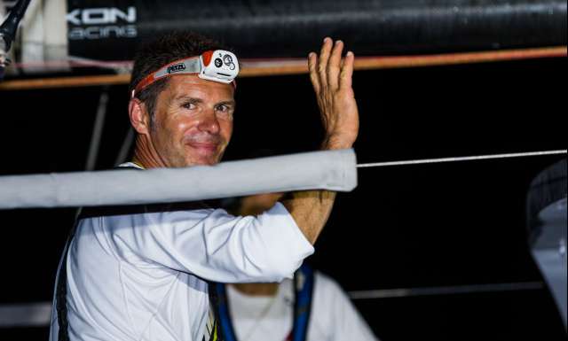 Sylvain Pontu and Christophe Rateau onboard Gustave Rossy, finishing eighth in Class 40 Ranking, during arrival of the duo sailing race Transat Jacques Vabre 2017 from Le Havre (FRA) to Salvador de Bahia (BRA), on November 25th, 2017 - Photo Jean-Marie Liot / ALeA / TJV17