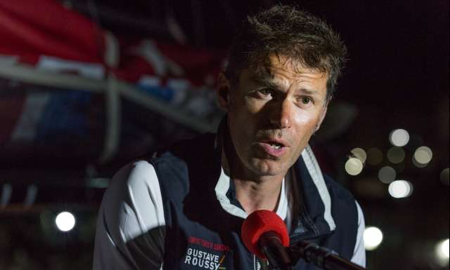 Sylvain Pontu and Christophe Rateau onboard Gustave Rossy, finishing eighth in Class 40 Ranking, during arrival of the duo sailing race Transat Jacques Vabre 2017 from Le Havre (FRA) to Salvador de Bahia (BRA), on November 25th, 2017 - Photo Jean-Marie Liot / ALeA / TJV17