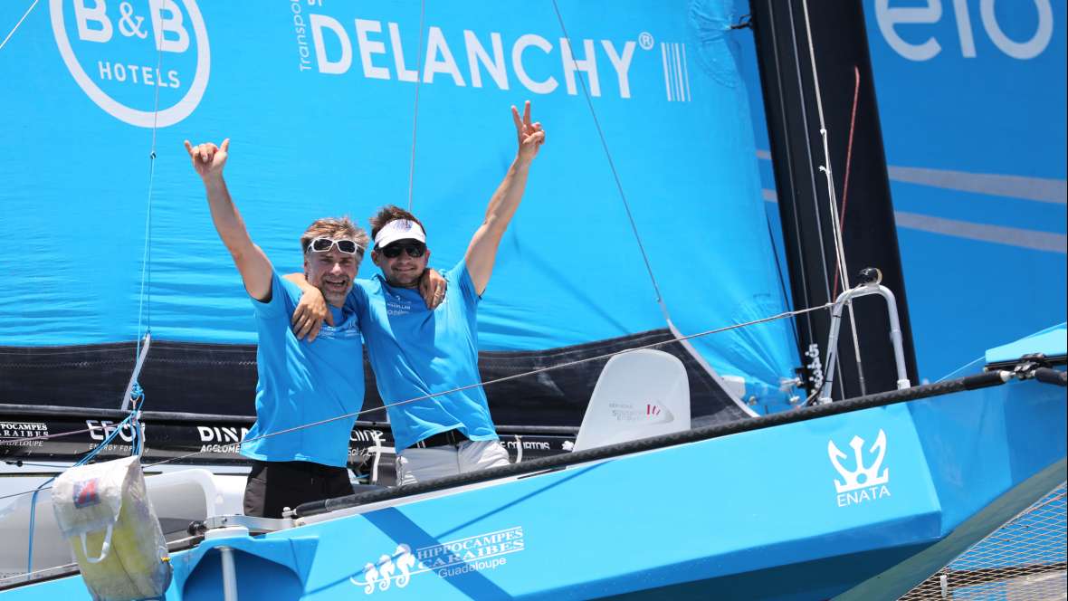 Solidaires en Peloton ARSEP, deuxième de la Transat Jacques Vabre Normandie Le Havre en Multi50.